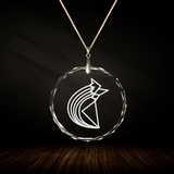 Crystal pendant with engraved symbol AN'SEENAS inside