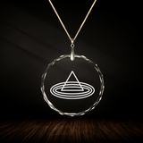 Crystal pendant with engraved symbol ASHTAR SHERAN inside