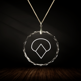 Crystal pendant with engraved symbol EL'SHARAN inside