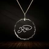 Crystal pendant with engraved symbol FERNES'ATORIUS inside