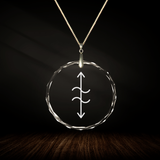 Crystal pendant with engraved symbol HANAR inside