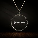 Crystal pendant with engraved symbol LI'MA'VA inside