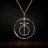 Crystal pendant with engraved symbol RADA'SO'AM inside