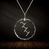 Crystal pendant with engraved symbol SHERIN inside